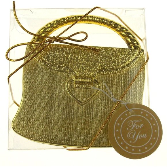 Fashioncraft 5968 Gold Purse Compact Mirror Wholesale Lot 20 Women Favor Gift - Picture 1 of 4